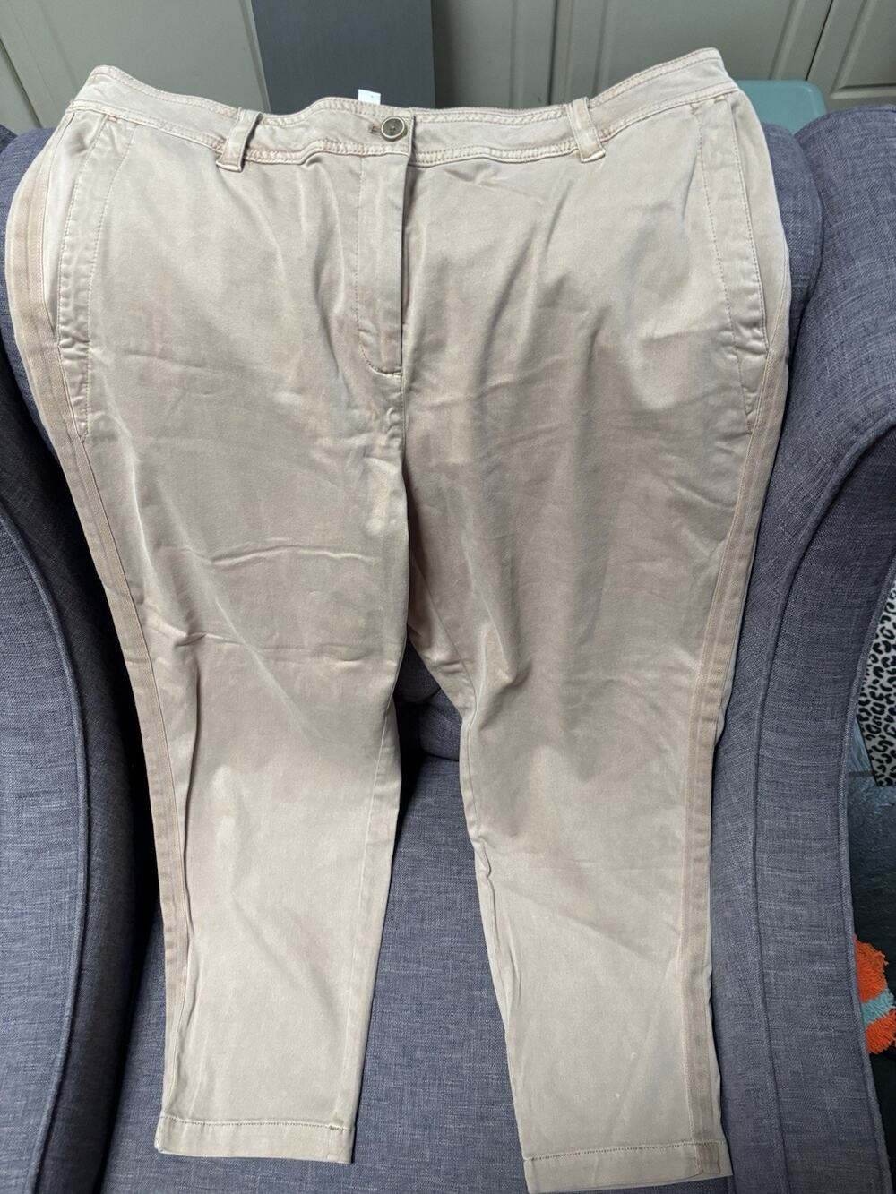 J.Jill 20W Women’s Beige Chino Pants Cotton Twill Straight Leg Pockets